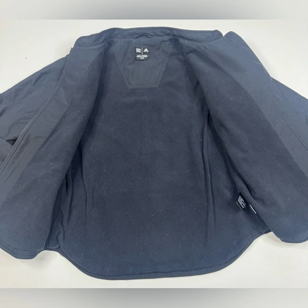 adidas Quilted Zip Off Sleeve Convertible Lined Jacket Vest Size Medium